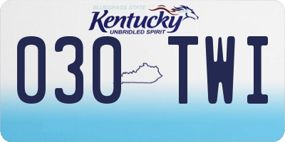 KY license plate 030TWI