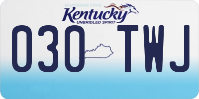 KY license plate 030TWJ