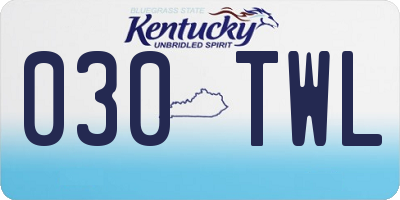 KY license plate 030TWL