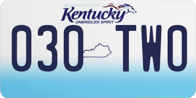 KY license plate 030TWO