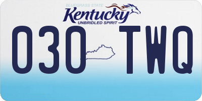 KY license plate 030TWQ
