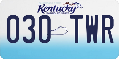 KY license plate 030TWR