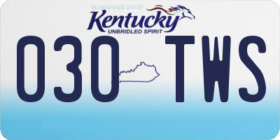 KY license plate 030TWS