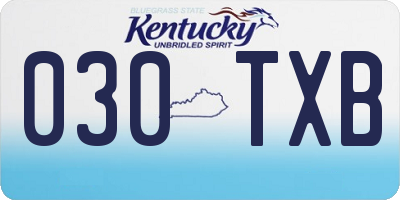 KY license plate 030TXB