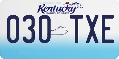 KY license plate 030TXE