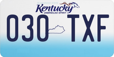 KY license plate 030TXF
