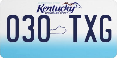 KY license plate 030TXG