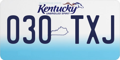 KY license plate 030TXJ