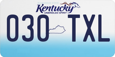 KY license plate 030TXL