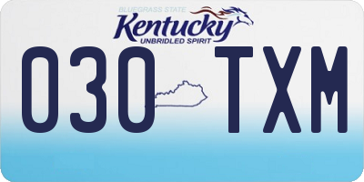 KY license plate 030TXM