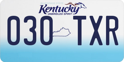 KY license plate 030TXR