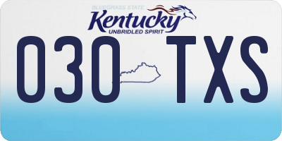 KY license plate 030TXS