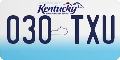 KY license plate 030TXU