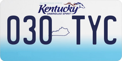 KY license plate 030TYC