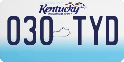 KY license plate 030TYD