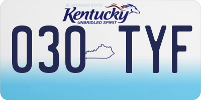 KY license plate 030TYF