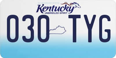 KY license plate 030TYG