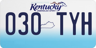 KY license plate 030TYH