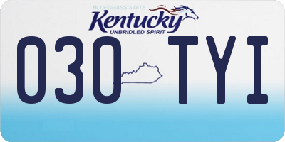 KY license plate 030TYI