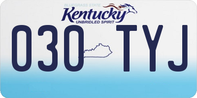 KY license plate 030TYJ