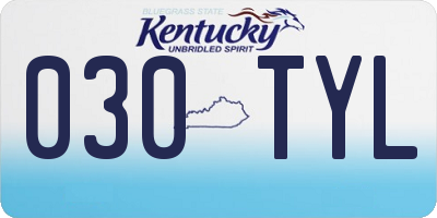 KY license plate 030TYL