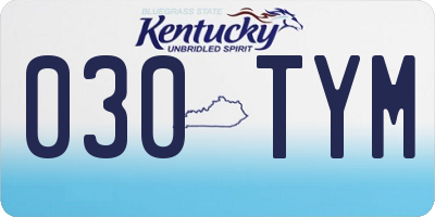 KY license plate 030TYM