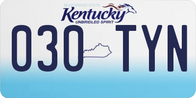 KY license plate 030TYN