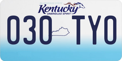 KY license plate 030TYO