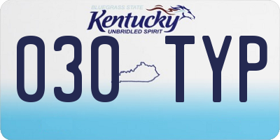 KY license plate 030TYP