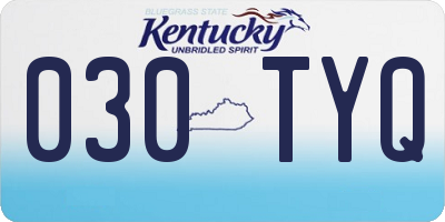 KY license plate 030TYQ