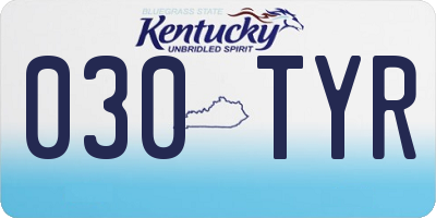 KY license plate 030TYR