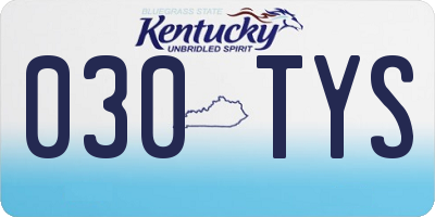 KY license plate 030TYS