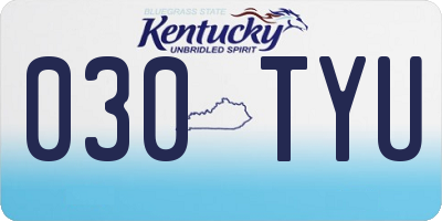KY license plate 030TYU
