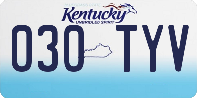 KY license plate 030TYV