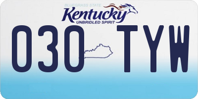 KY license plate 030TYW