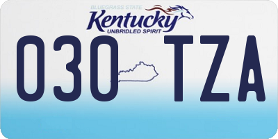 KY license plate 030TZA
