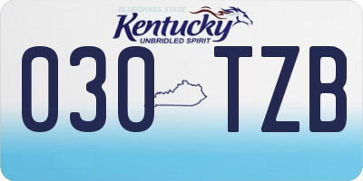 KY license plate 030TZB