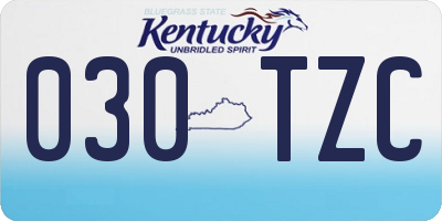 KY license plate 030TZC