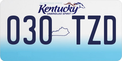 KY license plate 030TZD