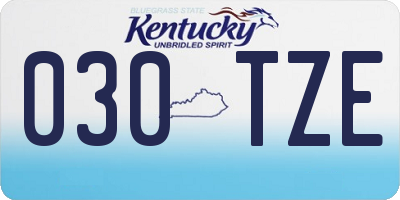 KY license plate 030TZE