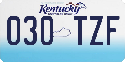KY license plate 030TZF