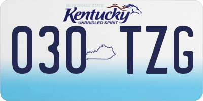 KY license plate 030TZG
