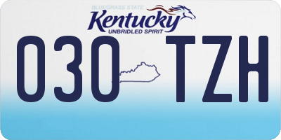 KY license plate 030TZH