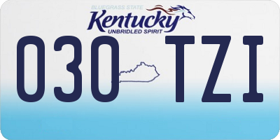 KY license plate 030TZI