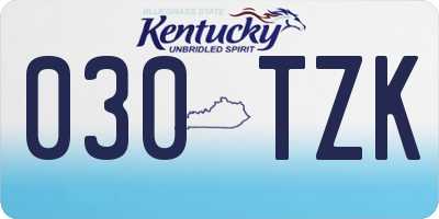 KY license plate 030TZK