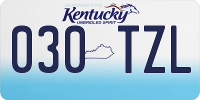 KY license plate 030TZL