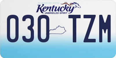 KY license plate 030TZM