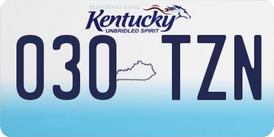 KY license plate 030TZN