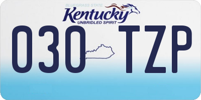 KY license plate 030TZP