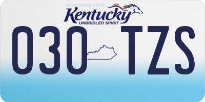 KY license plate 030TZS